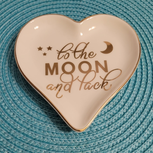 Hand-painted Ceramic Jewelry Ring Storage Disc "To the Moon and Back" - Picture 2 of 3